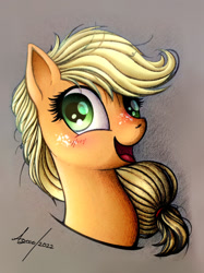 Size: 1280x1707 | Tagged: safe, artist:levvv666, applejack, earth pony, pony, g4, bust, female, mare, solo