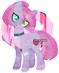 Size: 3027x3735 | Tagged: safe, artist:stormcloud-yt, oc, oc only, earth pony, pony, bags under eyes, base used, choker, earth pony oc, high res, offspring, parent:party favor, parent:pinkie pie, parents:partypie, simple background, solo, transparent background