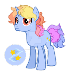 Size: 1280x1380 | Tagged: safe, artist:yukkimo, oc, oc:apple swirl, pony, unicorn, magical lesbian spawn, male, offspring, parent:applejack, parent:rainbow dash, parents:appledash, simple background, solo, stallion, transparent background