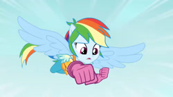 Size: 3410x1920 | Tagged: safe, screencap, rainbow dash, equestria girls, g4, my little pony equestria girls: friendship games, boots, female, flying, high res, open mouth, ponied up, shoes, solo, spread wings, wings