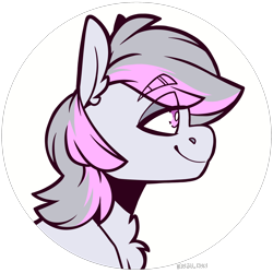 Size: 2048x2048 | Tagged: safe, artist:lrusu, oc, oc only, oc:mana gem, earth pony, pony, bust, chest fluff, eye clipping through hair, high res, male, simple background, solo, transparent background