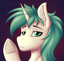 Size: 4500x4300 | Tagged: safe, artist:trast113, oc, pony, unicorn, commission, horn, male, smiling, solo, stallion