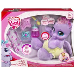 Size: 400x400 | Tagged: safe, photographer:absol, starsong, human, pegasus, pony, g3, g3.5, newborn cuties, official, baby, baby bottle, baby pony, baby starsong, blanket, bottle, bow, box, cute, diaper, electronic toy, female, filly, foal, food, hair bow, human female, my little pony logo, pacifier, plate, so soft, so soft pony, so soft sleep and twinkle starsong, spoon, starry eyes, starsawwwng, toy, wingding eyes