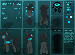 Size: 5972x4408 | Tagged: safe, artist:thehuskylord, oc, oc:umbra glow, bat pony, pony, butt freckles, color palette, cutie mark, freckles, glowing, glowing eyes, reference sheet, shadow, text