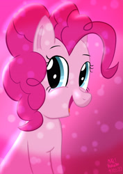 Size: 2480x3508 | Tagged: safe, artist:ace play, pinkie pie, earth pony, pony, g4, bust, female, high res, looking at you, mare, open mouth, open smile, sitting, smiling, solo