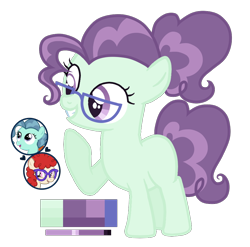 Size: 900x888 | Tagged: safe, artist:monochrome-sunsets, petunia paleo, twist, earth pony, pony, g4, female, filly, foal, magical lesbian spawn, offspring, parent:petunia paleo, parent:twist, simple background, transparent background