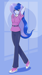 Size: 1296x2304 | Tagged: safe, artist:batipin, princess luna, vice principal luna, equestria girls, g4, female, one eye closed, solo