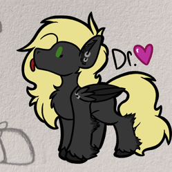 Size: 1208x1214 | Tagged: safe, artist:drheartdoodles, oc, oc:veen sundown, pegasus, pony, :p, chest fluff, chibi, colored, digital art, flat colors, jewelry, long hair, multicolored, sundown clan, tongue out