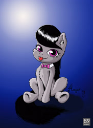 Size: 2550x3509 | Tagged: safe, artist:magarnadge, octavia melody, earth pony, pony, g4, :p, bowtie, chest fluff, ear fluff, female, high res, mare, sitting, solo, tongue out, underhoof