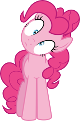 Size: 3000x4512 | Tagged: safe, artist:cloudy glow, pinkie pie, earth pony, pony, g4, too many pinkie pies, .ai available, female, front view, frown, full body, head tilt, high res, hooves, mare, shrunken pupils, solo, standing, vector
