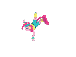 Size: 12800x9600 | Tagged: safe, pinkie pie, earth pony, pony, g4, balancing, exercise, shading, simple background, solo, sweat, transparent background