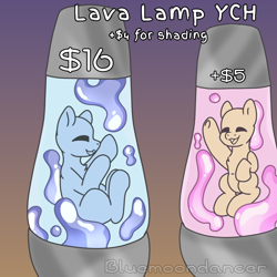 Size: 1640x1639 | Tagged: safe, artist:bluemoon, oc, pony, commission, duo, glowing, lava lamp, ych example, your character here