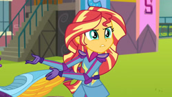 Size: 3410x1920 | Tagged: safe, screencap, sunset shimmer, equestria girls, g4, my little pony equestria girls: friendship games, canterlot high, female, high res, solo