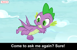 Size: 1920x1260 | Tagged: safe, edit, edited screencap, screencap, spike, dragon, comic:celestia's servant interview, g4, caption, cs captions, cute, detailed background, dragon wings, interview, male, solo, spikabetes, text, winged spike, wings