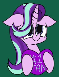 Size: 1738x2262 | Tagged: safe, artist:derpyalex2, starlight glimmer, pony, unicorn, g4, bust, cute, floppy ears, glimmerbetes, green background, heart, simple background, solo, starlight glimmer day