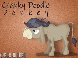 Size: 2152x1604 | Tagged: safe, artist:cyber-murph, cranky doodle donkey, donkey, g4, grumpy, signature, solo, text