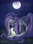 Size: 1536x2048 | Tagged: safe, artist:catscratchpaper, fluttershy, pegasus, pony, rabbit, g4, animal, female, glowing, moon, night