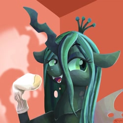 Size: 2048x2048 | Tagged: safe, artist:catscratchpaper, queen chrysalis, changeling, changeling queen, g4, female, high res, sock, solo