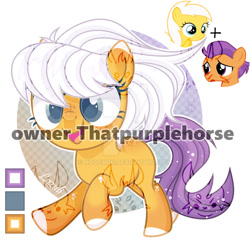 Size: 1280x1227 | Tagged: safe, artist:hoochuu, artist:mint-light, sunny daze, tender taps, earth pony, pony, g4, base used, colored hooves, deviantart watermark, eyelashes, female, filly, foal, fusion, obtrusive watermark, open mouth, screencap reference, simple background, smiling, watermark, white background