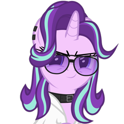 Size: 5600x5632 | Tagged: safe, artist:mrvector, starlight glimmer, pony, unicorn, g4, absurd resolution, aviator sunglasses, clothes, female, mare, simple background, smiling, smug, solo, sunglasses, transparent background, vest