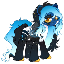 Size: 1024x1010 | Tagged: safe, artist:miioko, oc, oc only, earth pony, pony, chest fluff, deviantart watermark, earth pony oc, ethereal mane, eyelashes, female, mare, obtrusive watermark, simple background, solo, starry mane, transparent background, unshorn fetlocks, watermark