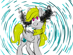 Size: 1600x1200 | Tagged: safe, artist:igorbanette, oc, oc only, oc:thorn darkness, pegasus, pony, clothes, eye mist, looking up, pegasus oc, scarf, simple background, solo, white background