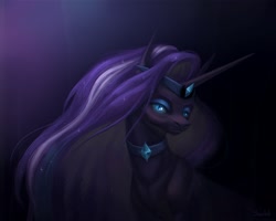 Size: 2500x2000 | Tagged: safe, artist:miurimau, nightmare rarity, pony, unicorn, g4, bust, choker, female, high res, mare, solo