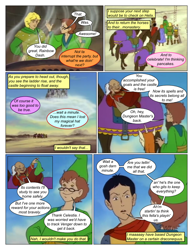 Size: 612x792 | Tagged: safe, artist:greatdinn, artist:newbiespud, edit, edited screencap, screencap, human, comic:friendship is dragons, g4, barely pony related, bust, clothes, collaboration, comic, dialogue, glasses, male, screencap comic, smiling, smirk
