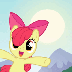 Size: 500x500 | Tagged: safe, artist:reverse studios, apple bloom, earth pony, pony, g4, adorabloom, animated, cute, female, filly, foal, happy, solo, webm