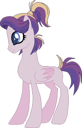 Size: 311x485 | Tagged: safe, artist:westrail642fan, oc, oc only, oc:shooting star (r&f), pegasus, pony, rise and fall, base used, colored wings, concave belly, female, mare, parent:oc:david wyne, parent:princess cadance, parents:canon x oc, pegasus oc, ponytail, reference sheet, short tail, simple background, slender, solo, tail, thin, transparent background, two toned wings, wings