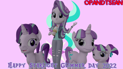 Size: 3840x2160 | Tagged: safe, artist:optimussparkle, starlight glimmer, pony, unicorn, equestria girls, equestria girls specials, g4, 3d, female, filly, filly starlight glimmer, foal, food, high res, ice cream, self paradox, self ponidox, source filmmaker, starlight glimmer day, younger