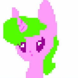 Size: 980x980 | Tagged: safe, artist:rainyponyindo, oc, oc:rainy rainbow, pony, unicorn, female, horn, mare, pixel art, simple background, unicorn oc, white background