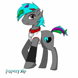 Size: 1000x1000 | Tagged: safe, artist:papery xlp, oc, oc only, oc:papery xlp, earth pony, pony, male, simple background, solo, stallion, torn ear, white background
