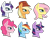 Size: 2475x1947 | Tagged: safe, artist:anthracksthepony, applejack, fluttershy, pinkie pie, rainbow dash, rarity, twilight sparkle, earth pony, pegasus, pony, unicorn, g4, bust, female, grin, mane six, mare, profile, simple background, smiling, teeth, transparent background