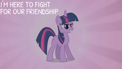 Size: 1280x720 | Tagged: safe, edit, edited screencap, editor:quoterific, screencap, twilight sparkle, pony, unicorn, g4, season 2, the return of harmony, female, grin, mare, smiling, solo, text, unicorn twilight