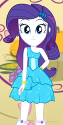 Size: 628x1245 | Tagged: safe, screencap, rarity, a photo booth story, equestria girls, g4, my little pony equestria girls: summertime shorts, bare shoulders, cropped, fall formal outfits, sleeveless, solo