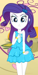 Size: 740x1468 | Tagged: safe, screencap, rarity, a photo booth story, equestria girls, g4, my little pony equestria girls: summertime shorts, bare shoulders, cropped, fall formal outfits, sleeveless, solo