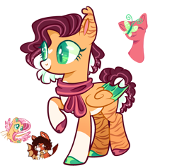 Size: 2100x2000 | Tagged: safe, artist:goldlines005, fluttershy, oc, oc:tiger stripe, bat pony, pony, g4, bat pony oc, bat wings, clothes, high res, hoof polish, offspring, parent:fluttershy, parent:oc:tiger stripe, parents:canon x oc, raised hoof, scarf, simple background, transparent background, wings