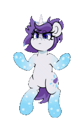 Size: 1333x2000 | Tagged: safe, artist:partypievt, oc, oc only, oc:indigo wire, pony, unicorn, absurd file size, absurd gif size, anger magic, angry, animated, bipedal, eye clipping through hair, eyebrows, eyebrows visible through hair, fire, floating, frown, gif, glowing, glowing horn, gradient hooves, horn, magic, moving, ponytail, simple background, solo, transparent background, unicorn oc
