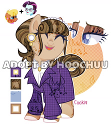 Size: 1280x1444 | Tagged: safe, artist:hoochuu, artist:mint-light, ms. harshwhinny, principal abacus cinch, earth pony, pony, g4, abstract background, base used, clothes, deviantart watermark, eyelashes, female, fusion, mare, obtrusive watermark, simple background, smiling, watermark, white background