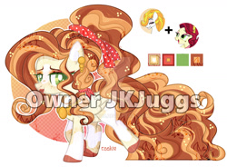 Size: 1280x940 | Tagged: safe, artist:hoochuu, artist:mint-light, cherry jubilee, oc, oc:storm shield, earth pony, pony, g4, abstract background, base used, colored hooves, deviantart watermark, eyelashes, female, fusion, mare, obtrusive watermark, simple background, smiling, watermark, white background