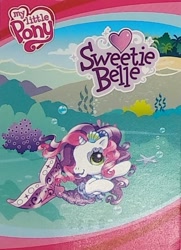 Size: 531x735 | Tagged: safe, photographer:l'iviokelem, sweetie belle (g3), mermaid, merpony, pony, starfish, unicorn, g3, g3.5, official, blind bag, bubble, coral, cute, female, fish tail, flowing mane, flowing tail, g3 diasweetes, green eyes, horn, looking at you, mare, ocean, open mouth, open smile, palm tree, seaponified, seashell, seaweed, smiling, smiling at you, solo, species swap, swimming, tail, toy, tree, underwater, water