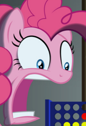 Size: 312x457 | Tagged: artist needed, source needed, safe, screencap, pinkie pie, earth pony, pony, g4, comic, connect four, goofy, open mouth, shocked