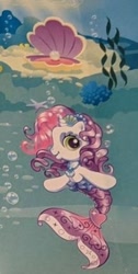 Size: 210x418 | Tagged: safe, sweetie belle (g3), mermaid, merpony, pony, unicorn, g3, g3.5, official, bubble, clam, crepuscular rays, curly hair, eyeshadow, fish tail, flowing mane, flowing tail, heart, jewelry, long hair, makeup, mermaid tail, mermaidized, necklace, ocean, pearl, pearl necklace, seashell, seashell necklace, shell, solo, species swap, sunlight, swimming, tail, underwater, water