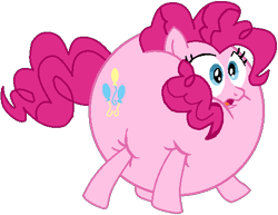 Size: 480x370 | Tagged: safe, artist:theinflater19, edit, pinkie pie, pony, feeling pinkie keen, g4, backwards cutie mark, female, inflation, mare, shocked, simple background, solo, transparent background