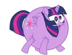 Size: 480x370 | Tagged: safe, artist:theinflater19, edit, twilight sparkle, alicorn, pony, feeling pinkie keen, g4, backwards cutie mark, female, inflation, mare, shocked, simple background, solo, transparent background, twiblimp sparkle, twilight sparkle (alicorn)
