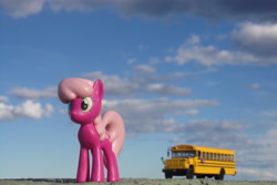 Size: 4608x3072 | Tagged: safe, artist:dingopatagonico, cheerilee, earth pony, pony, g4, irl, photo, school bus, solo, toy