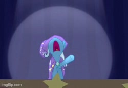 Size: 364x252 | Tagged: safe, screencap, trixie, pony, unicorn, g4, no second prances, cropped, imgflip, nose in the air, open mouth, opera, solo, stage