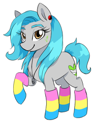 Size: 1108x1453 | Tagged: safe, artist:elisdoominika, oc, oc:sweet elis, earth pony, pony, anarchy, clothes, lineart, pansexual, pansexual pride flag, peace symbol, pride, pride flag, simple background, socks, solo, transparent background, vegan