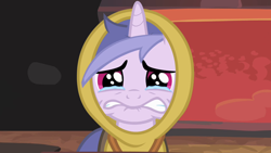 Size: 1280x720 | Tagged: safe, screencap, sea swirl, seafoam, pony, unicorn, g4, hearth's warming eve (episode), crying, cute, looking at you, sad, sadorable, solo, teary eyes